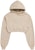 acmé de la vie Curly Logo Emboss Embroidery Crop Top Hoodie Beige