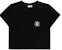 acmé de la vie A Logo Emblem Embroidery Crop Top Short Sleeve T-shirt Black