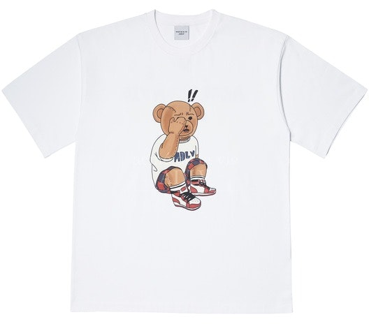 acme-de-la-vie-check-pants-bear-short-sleeve-t-shirt-white