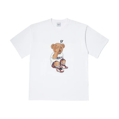 ADLV Check Pants Bear Short Sleeve T-shirt White