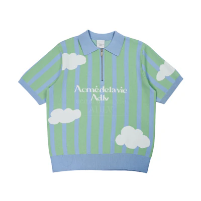 ADLV Cloud Logo Short Sleeve Knit Mint