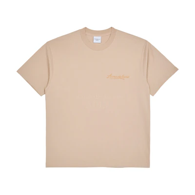 ADLV Pearl Printing Logo Short Sleeve T-shirt Beige