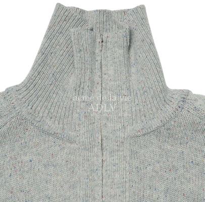 acmé de la vie Embroidery Logo Wool Half Neck Zip-up Knit Grey Lookbook acmé de la vie Embroidery Logo Wool Half Neck Zip-up Knit Grey
