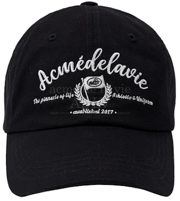 acmé de la vie Script Flag Logo Ball Cap Black Order acmé de la vie Script Flag Logo Ball Cap Black