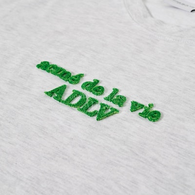 acmé de la vie Real Turf Embroidery Short Sleeve T-shirt Melange Lookbook acmé de la vie Real Turf Embroidery Short Sleeve T-shirt Melange