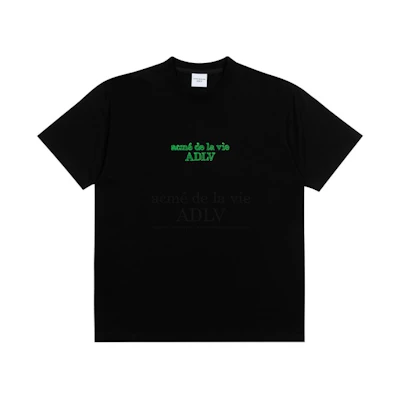 ADLV Real Turf Embroidery Short Sleeve T-shirt Black