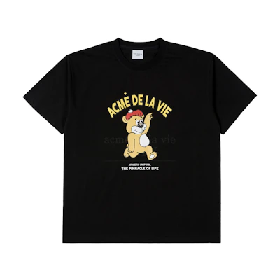 ADLV Cartoon Bear Short Sleeve T-shirt Black