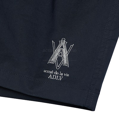 acmé de la vie A Logo Pin Tuck Casual Short Pants Navy Shop acmé de la vie A Logo Pin Tuck Casual Short Pants Navy