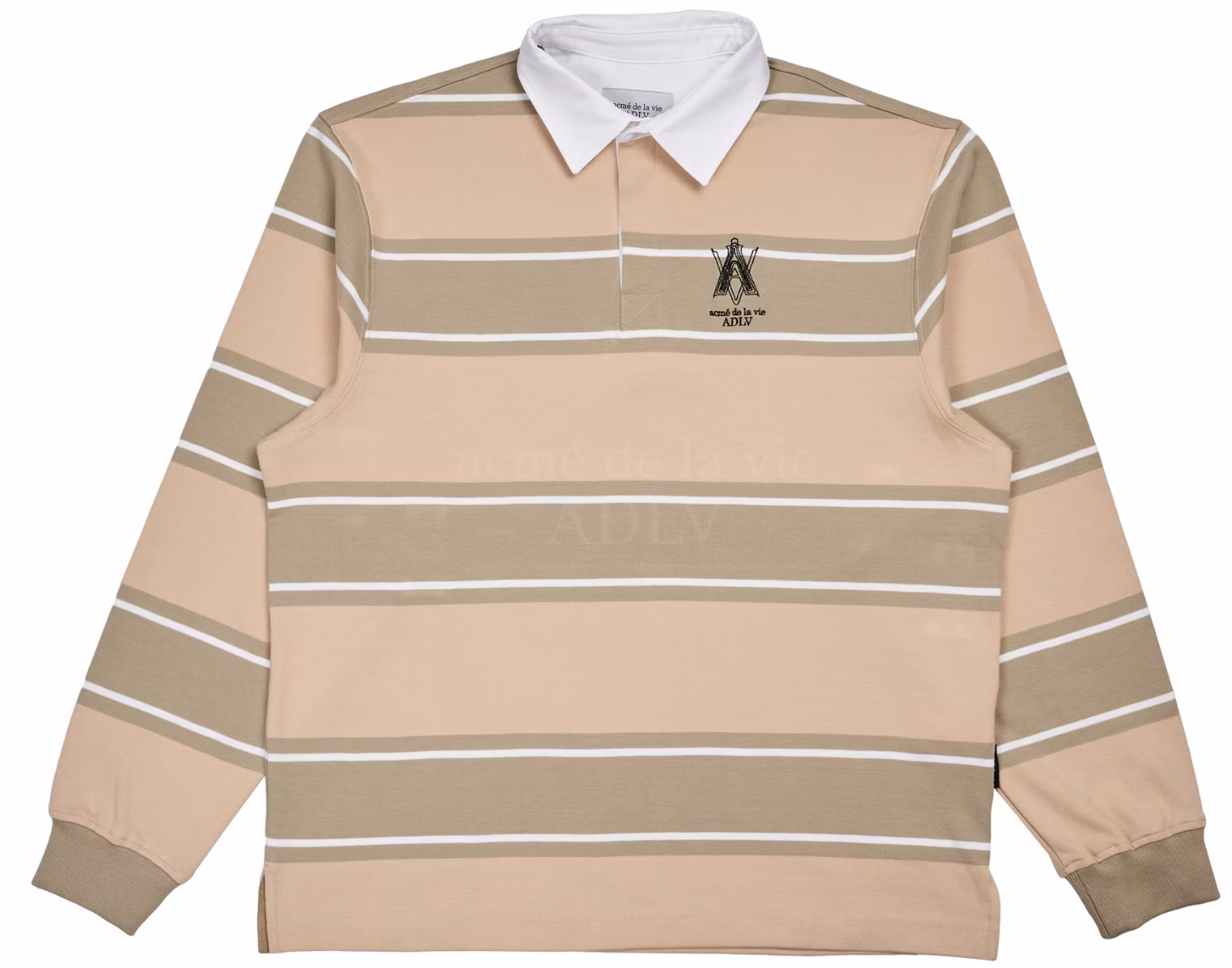 acme-de-la-vie-a-logo-embroidery-stripe-pattern-polo-shirt-beige