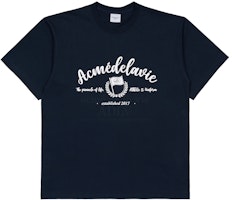 acmé de la vie Script Flag Logo Short Sleeve T-shirt Navy acmé de la vie Script Flag Logo Short Sleeve T-shirt Navy
