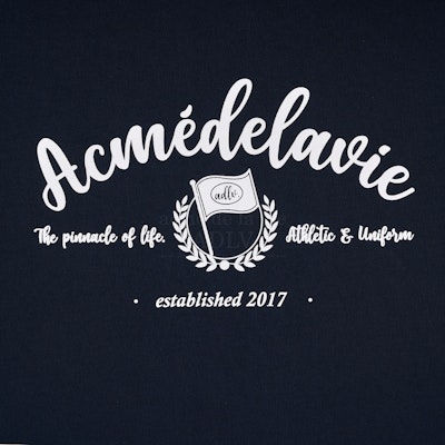 acmé de la vie Script Flag Logo Short Sleeve T-shirt Navy Lookbook acmé de la vie Script Flag Logo Short Sleeve T-shirt Navy