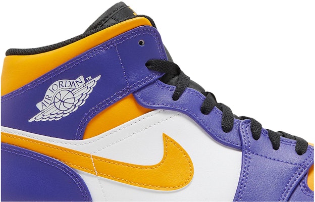 Nike Air Jordan 1 Mid Lakers Purple Gold Men AJ1 Casual Lifestyle  DQ8426-517