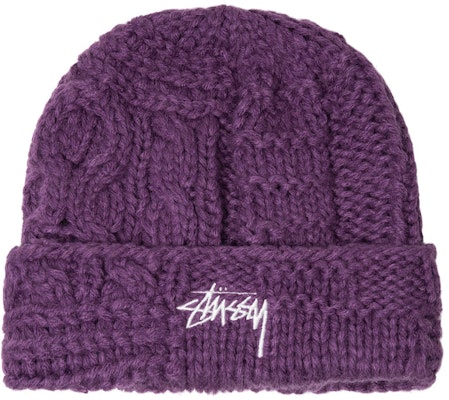 Stussy Knit Patchwork Beanie Purple Buy Stussy Knit Patchwork Beanie Purple