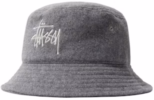 Stussy Fuzzy Wool Basic Bucket Heather Grey Stussy Fuzzy Wool Basic Bucket Heather Grey