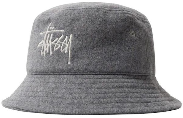 Stussy Fuzzy Wool Topi Bucket Dasar Abu Heather Buy Stussy Fuzzy Wool Topi Bucket Dasar Abu Heather