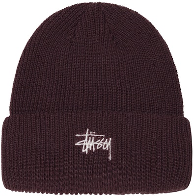 Stussy 基础款翻边针织帽 酒红色 Buy Stussy 基础款翻边针织帽 酒红色