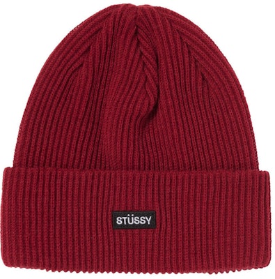 Stussy 小標貼片針織毛帽 紅色 Buy Stussy 小標貼片針織毛帽 紅色