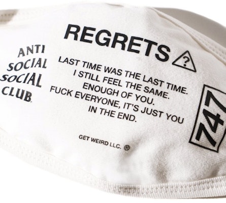 Anti Social Social Club Sadness is Happiness Face Mask Order Anti Social Social Club Sadness is Happiness Face Mask