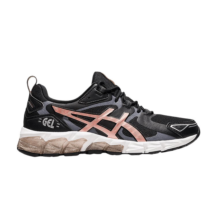 black and rose gold asics