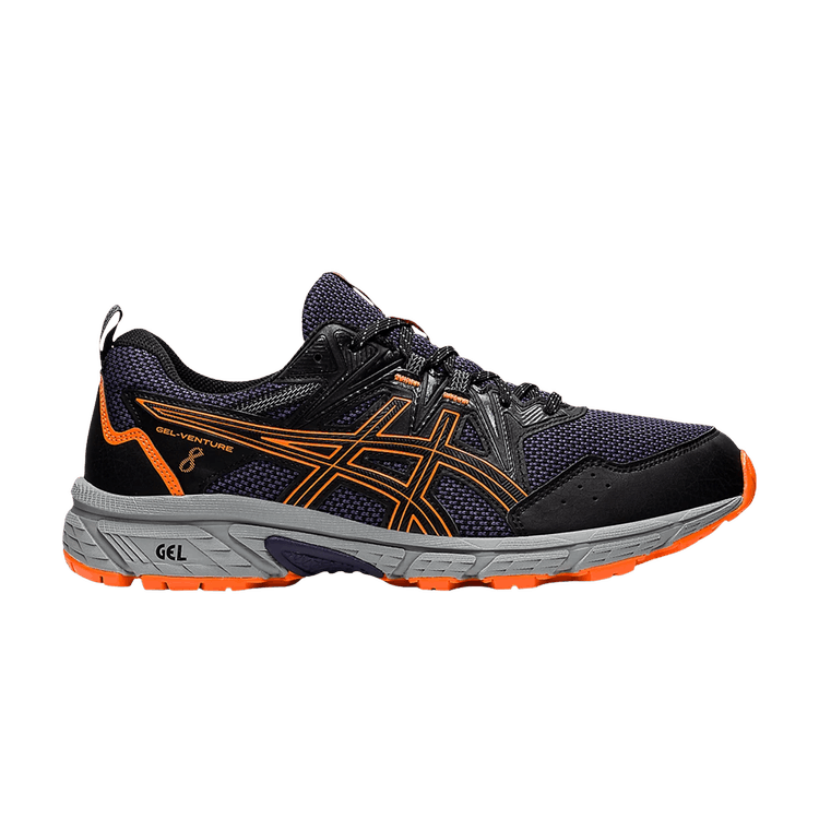 asics gel saga black shocking orange