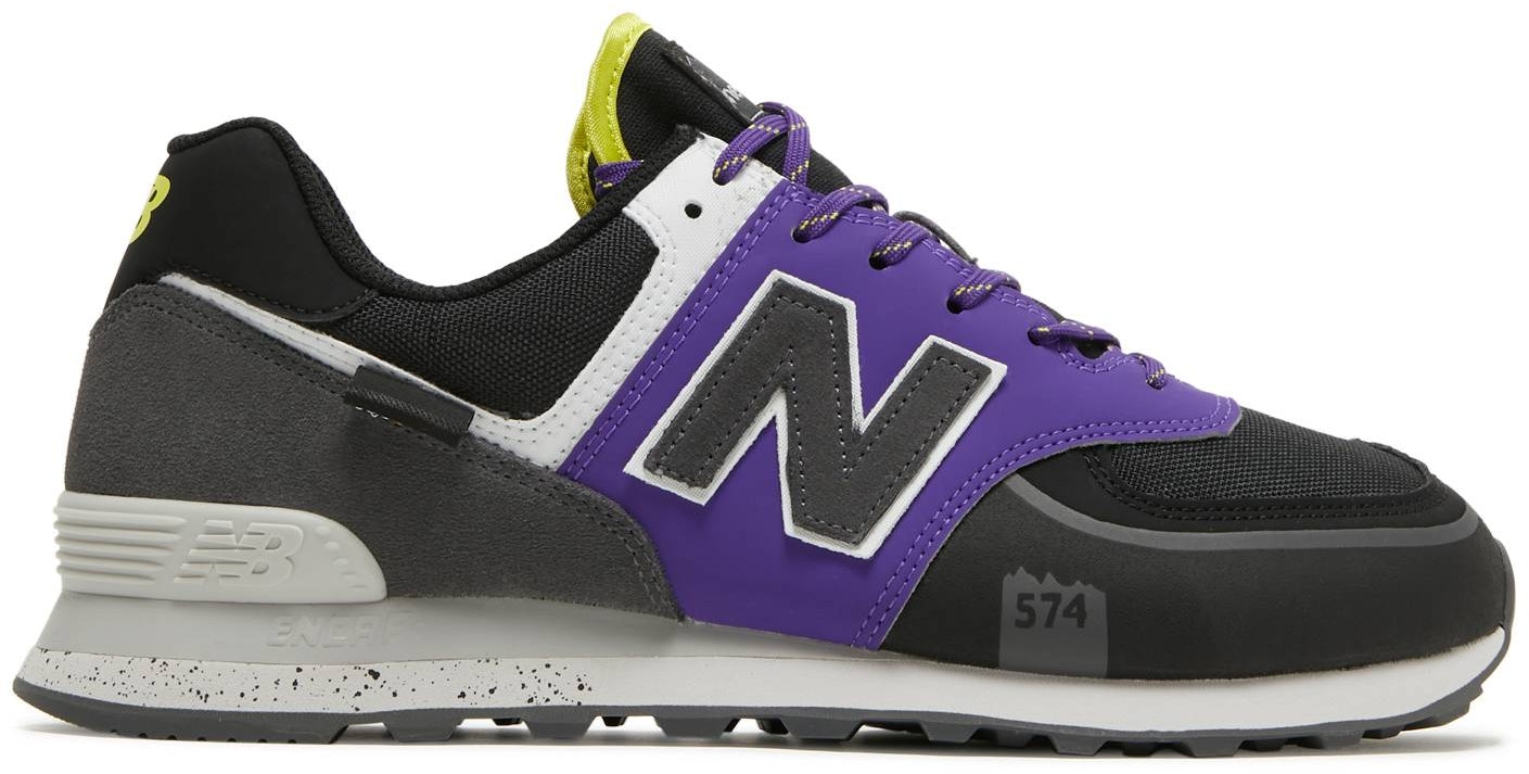 New balance 574 black with mystic purple Clearance