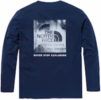 The North Face L/S Box Nse Tee 'Blue' (Asia Size) The North Face L/S Box Nse Tee 'Blue' (Asia Size)