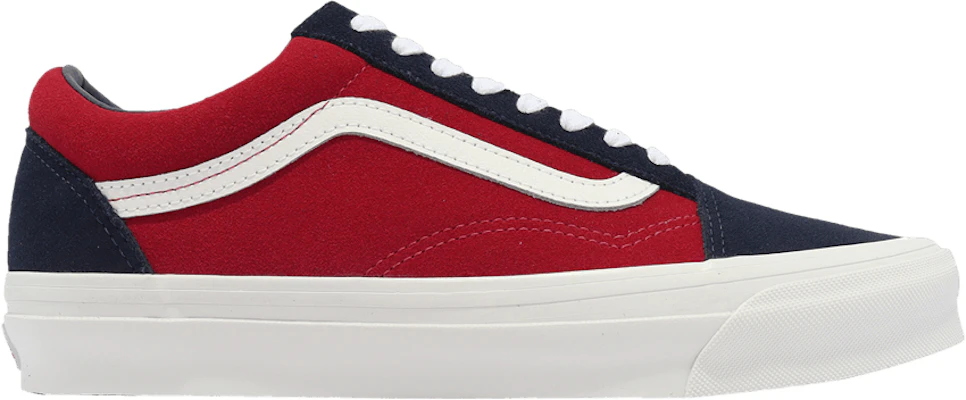 Red white blue vans old best sale skool