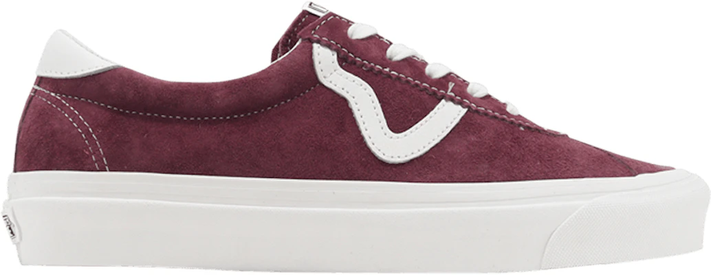 Burgundy and white outlet vans