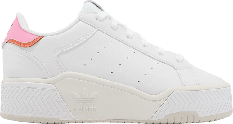 White adidas 2025 shoes with pink