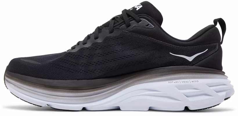 HOKA Bondi 8 2E Wide 'Black White' 1127953-BWHT Lookbook HOKA Bondi 8 2E Wide 'Black White' 1127953-BWHT