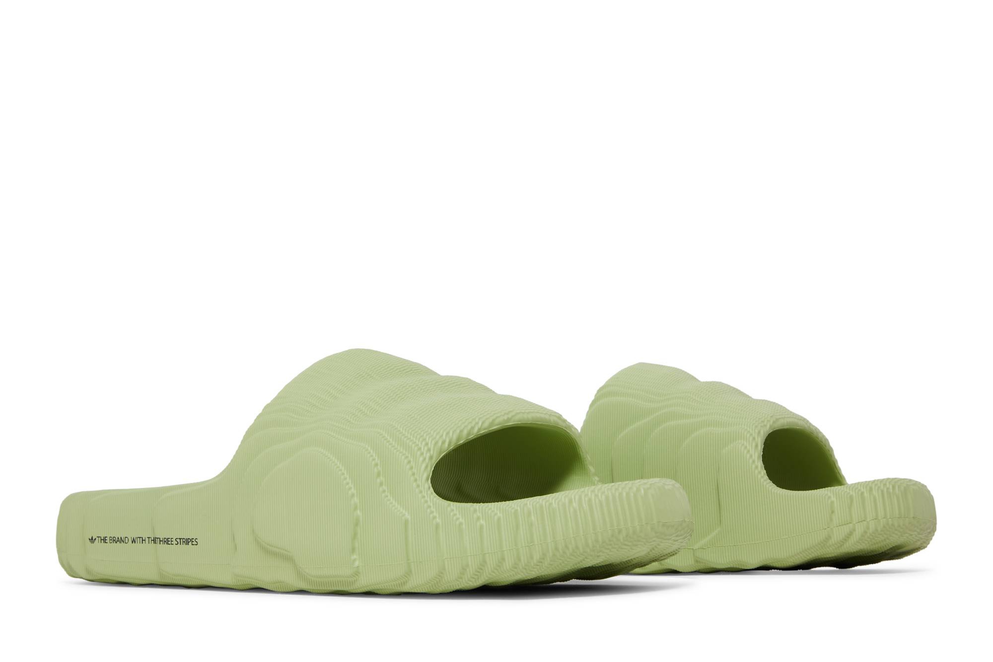 lime green adidas slides