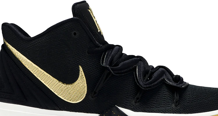 Kyrie 5 shoes black and deals gold