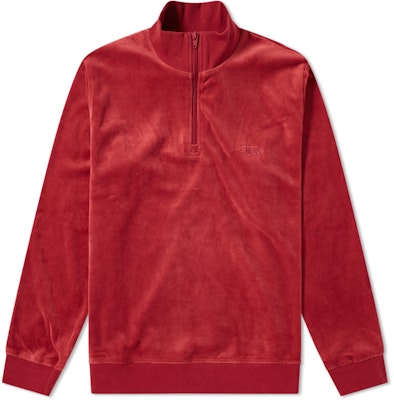 Stüssy Velour LS Zip Mock 'Maroon' Buy Stüssy Velour LS Zip Mock 'Maroon'