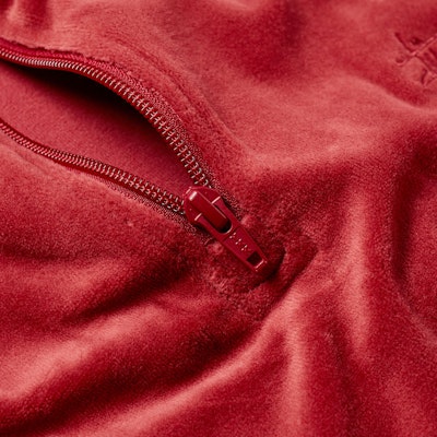 Stüssy Velour LS Zip Mock 'Maroon' Shop Stüssy Velour LS Zip Mock 'Maroon'