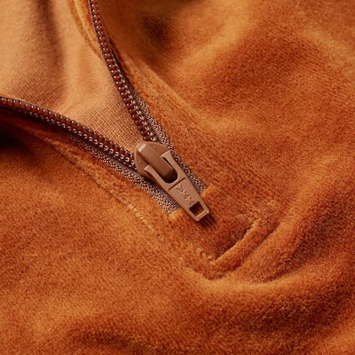 Stüssy Velour Ls Zip Mock 'Rust Red' Shop Stüssy Velour Ls Zip Mock 'Rust Red'