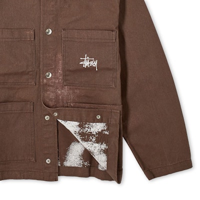 Stüssy Spotted Bleach Chore Jacket Brown Order Stüssy Spotted Bleach Chore Jacket Brown