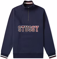 Stüssy Contrast Rib Mock Neck Navy Stüssy Contrast Rib Mock Neck Navy