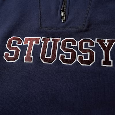 Stüssy Contrast Rib Mock Neck Navy Order Stüssy Contrast Rib Mock Neck Navy