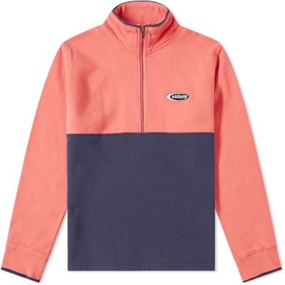 Stüssy Two Tone Mock Neck Fleece Coral Buy Stüssy Two Tone Mock Neck Fleece Coral