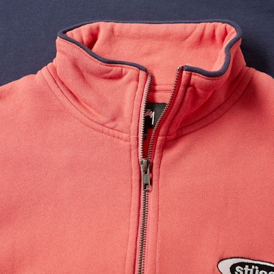 Stüssy Two Tone Mock Neck Fleece Coral Lookbook Stüssy Two Tone Mock Neck Fleece Coral
