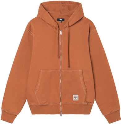 Stüssy Double Face Labelzip Hood Ochre Buy Stüssy Double Face Labelzip Hood Ochre