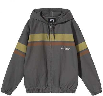 Stüssy Printed Stripe Hood Jacket Dark Grey Buy Stüssy Printed Stripe Hood Jacket Dark Grey