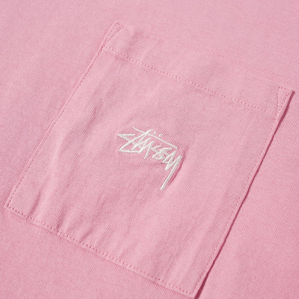 Stüssy Stock Logo Short Sleeve Pocket Crew Pink 圖 3