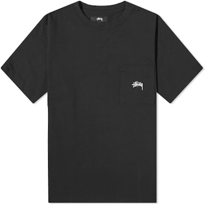 Stüssy Stock Logo Pocket Tee Black Buy Stüssy Stock Logo Pocket Tee Black
