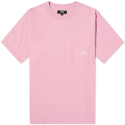 Stüssy Stock Logo Pocket Tee Pink Buy Stüssy Stock Logo Pocket Tee Pink