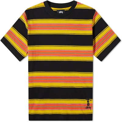 Stüssy Multi Stripe Crew Tee Black Buy Stüssy Multi Stripe Crew Tee Black