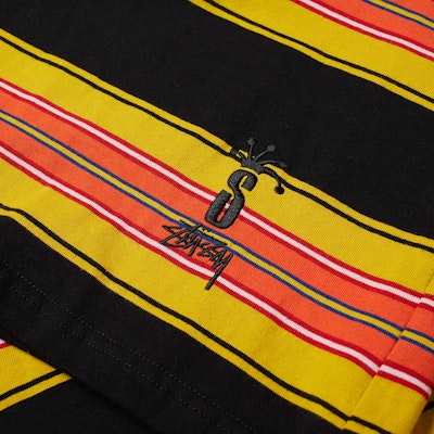 Stüssy Multi Stripe Crew Tee Black Order Stüssy Multi Stripe Crew Tee Black