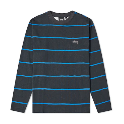 Stüssy Hand Drawn Stripe Crew Black