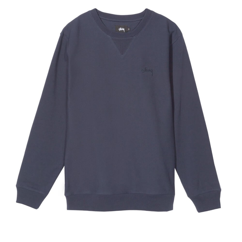 Buy Stüssy 經典長袖毛巾布圓領衫 (海軍藍)