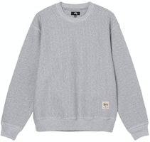Stüssy Contrast Stitch Label Crew Grey Heather Stüssy Contrast Stitch Label Crew Grey Heather